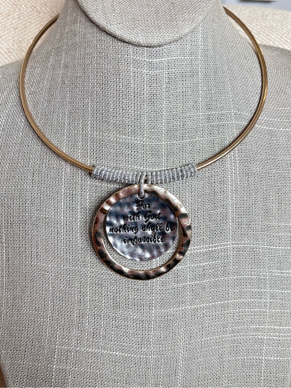 C1946 Cuff Necklace | “For With God Nothing Shall Be Impossible”